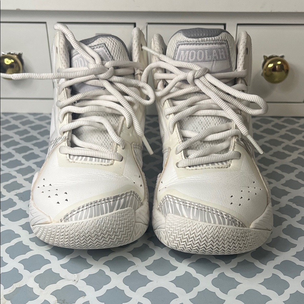 Moolah Kids White and Gray High-Top Sneakers